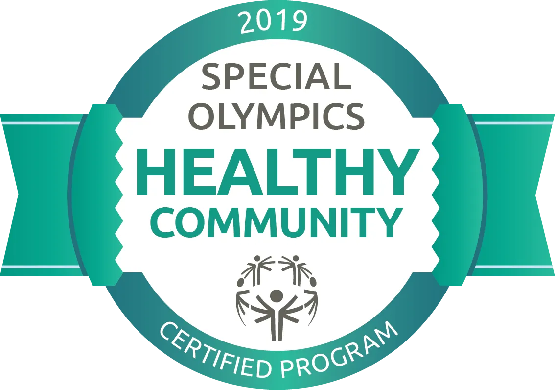 Green 2019 Special Olympics Healthy Community Certified Program Graphic.